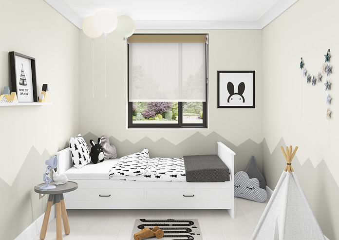 Rimini (Blackout), Mocha & Illusion Sandy - Double Roller Blind - Image 6